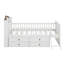 Lit plateforme simple pour enfant avec tête de lit et échelle garde-corps, lit Montessori, base de lit en bois avec 4 tiroirs-223154831