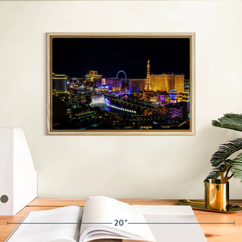 Las Vegas, Cadre flottant en bois naturel, 13 po x 9 po