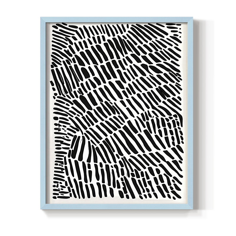 Abstrait, impression encadrée Cxxvii - prêt à être accroché, Bleu, H 14 po x P 11 po