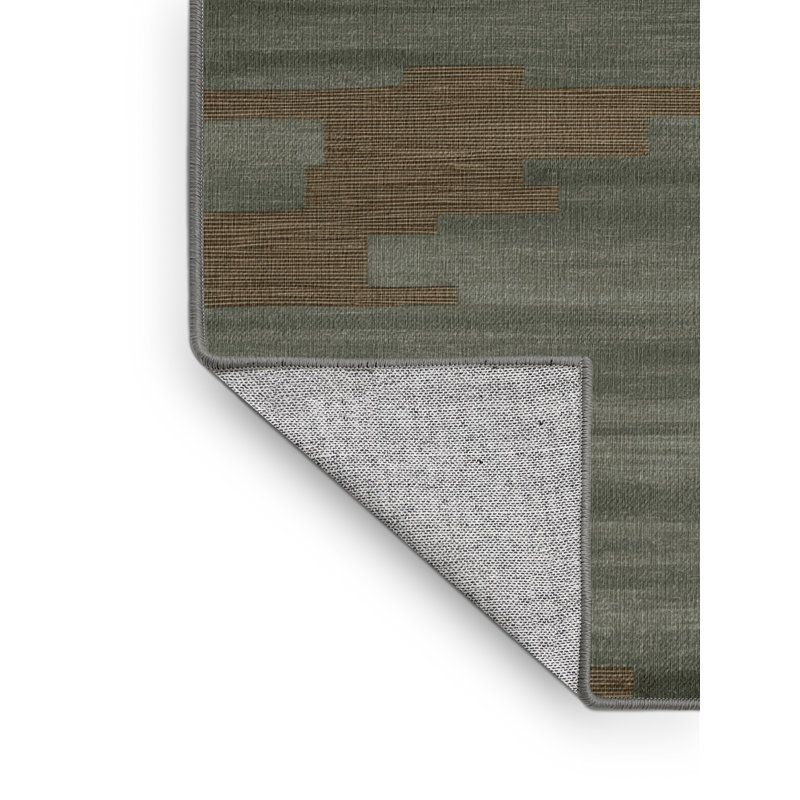 Machine Washable Abstract Brown Area Rug, Square 4'