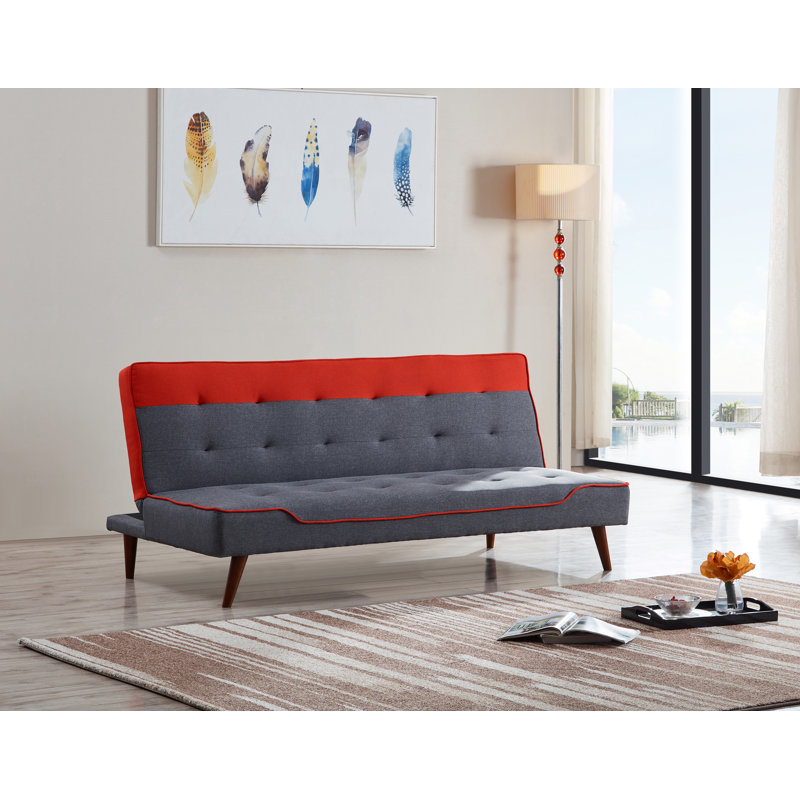 Acel 3 Seater Sofa Bed, Grey/Red