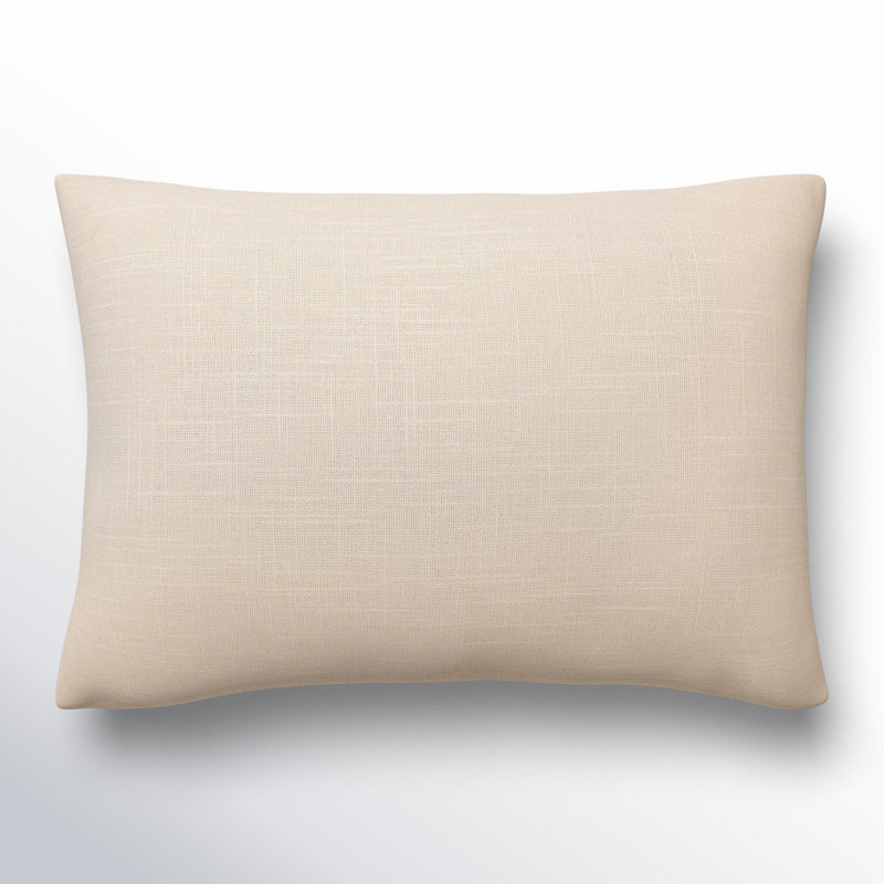 Coussin rectangulaire 100% coton Laurette, Duvet, Brun clair