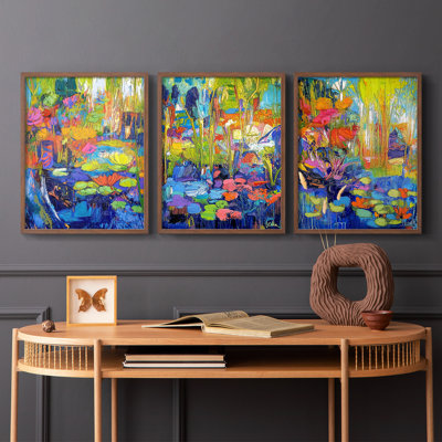 Floral Study  Series  CLXXXII  -Set Of 3 Framed Giclee Prints -Ready to Hang