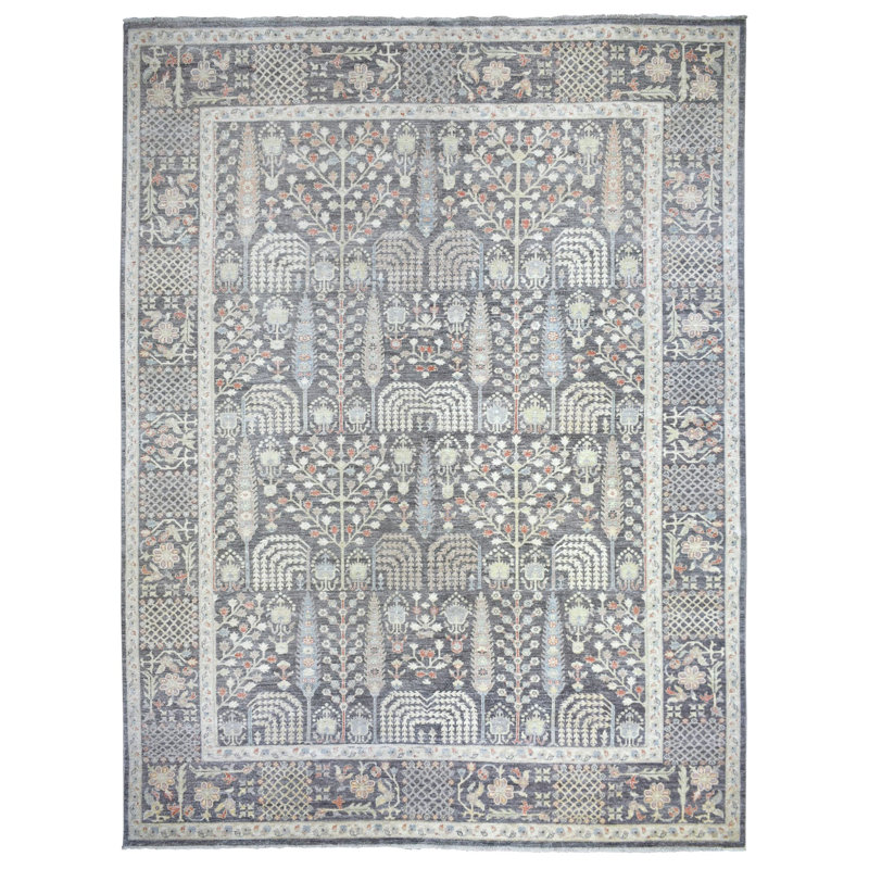 Tapis unique gris / gris anthracite / rouille 9 pi 1 po x 11 pi 9 po Bakshish