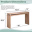 Console en bois naturel 52 po avec détails perlés, vestibule et canapé au fini rustique clair
