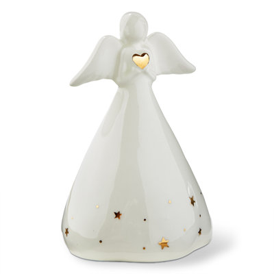 Angel Bell White Ceramic Christmas