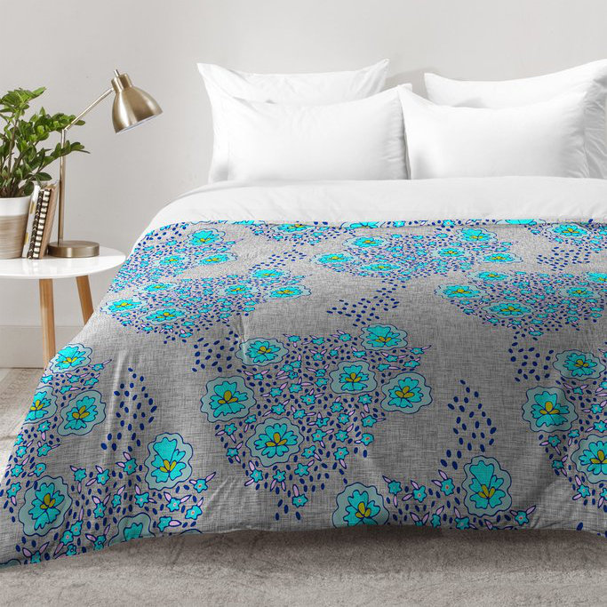 Ensemble d'édredon Holli Zollinger Boho Floral, Édredon pour lit simple TG + 1 taie décorative