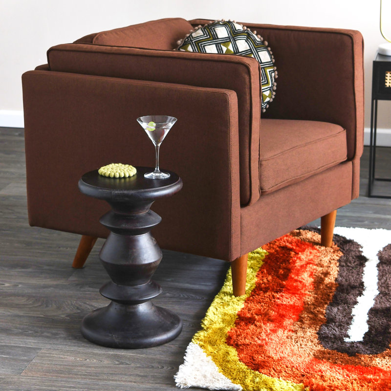 Atley High Sided Armchair, Brown Fabric