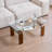 Tempered Glass Coffee Table, Modern Glass Coffee Table for Living Room, 2-Tier Storage Center Coffee Table with Legs-368342944