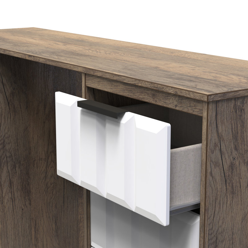 Besian Dressing Table, White Matt/Vintage Oak