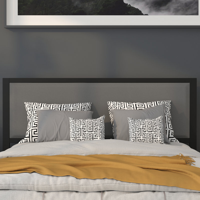Tête de lit tapissier en métal Melbourne - Tête de lit moderne, Grand, Gris foncé
