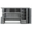 Lit simple escamotable mural avec bureau, armoire et armoire de rangement pour petits espaces, gris-745809408