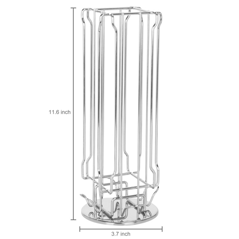 Chrome-Plated Rotating Coffee Pod Holder Stand, 20 Capsule Capacity
