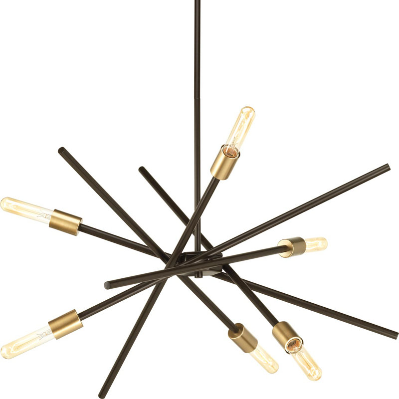 Lustre sphérique spoutnik à 6 lumières Pondview, Bronze Antique