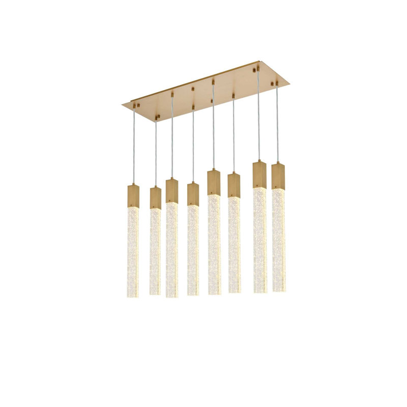 Suspension Weston à 8 lumières en or satiné, Stain Gold