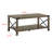Bulwark Farmhouse Rustic Oak Coffee Table – Mid-Century Modern Barn Door Style Table for Living Room
