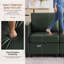 Ensemble de canapé modulaire en similicuir avec repose-pieds de rangement - 1 siège + repose-pieds-130065507-130065509