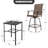 Outdoor 5-Piece PVC-coated polyester Bar Set, Swivel Bar Stools and Umbrella Hole