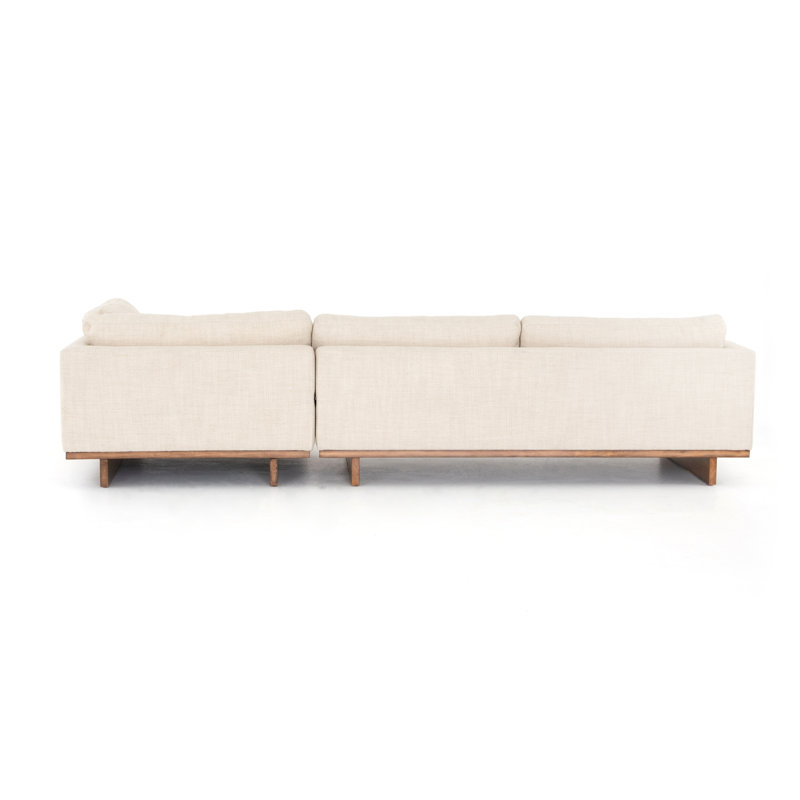 Everly Chaise Sectional, Right Hand Facing, 32" H x 125" W x 70" D, Irving Taupe Polyester Blend