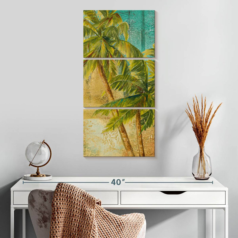 Panneau de palmier de plage I, H 32 po x l 15 po