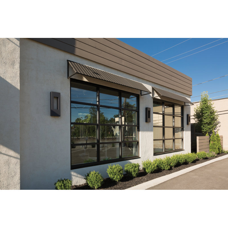 Atlantis Frosted Glass Outdoor Flush Mount, Bronze, 24" H x 9" W x 4" D