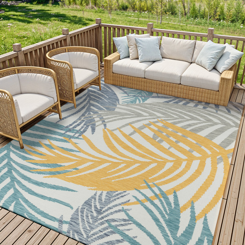 Outdoor Modern Boho Light Grey Rug, Rectangle 200 x 275cm