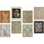 «Abstract Floral Botanical Toile Flower», reproduction de papier encadrée sur papier, 8 pièces-92573697-92573700