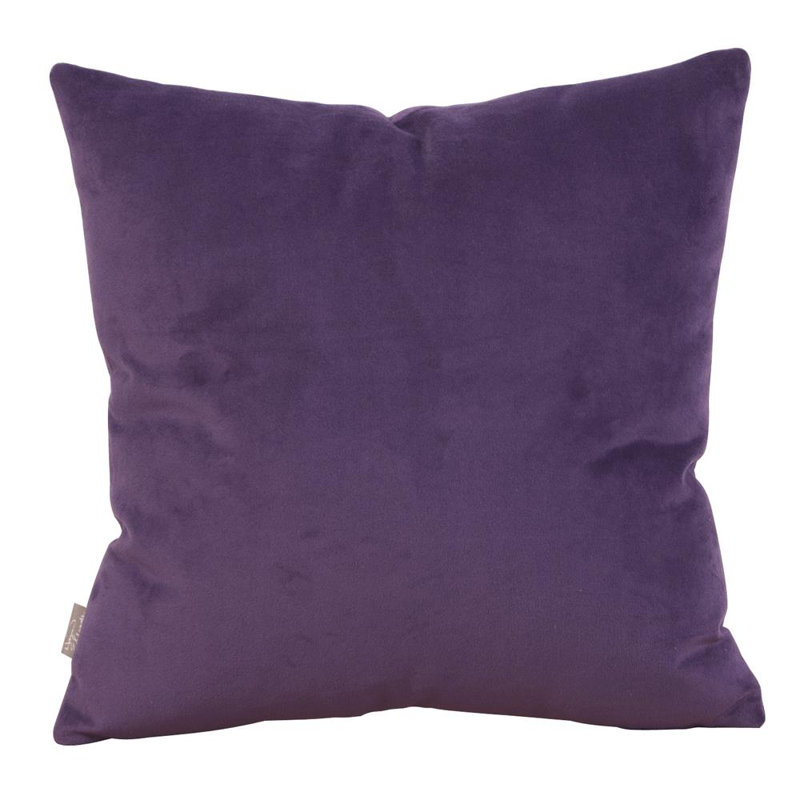 Square Pillow Cover & Insert, 20" H x 20" W x 4" D, Bella Chocolate Performance Velvet, Down Blend