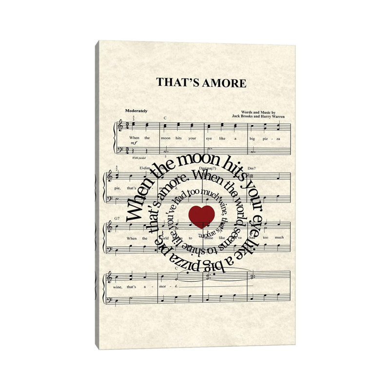 That's Amore - Print on Canvas, Wrapped Canvas, 101.6 cm H x 66.04 cm W x 1.91 cm D