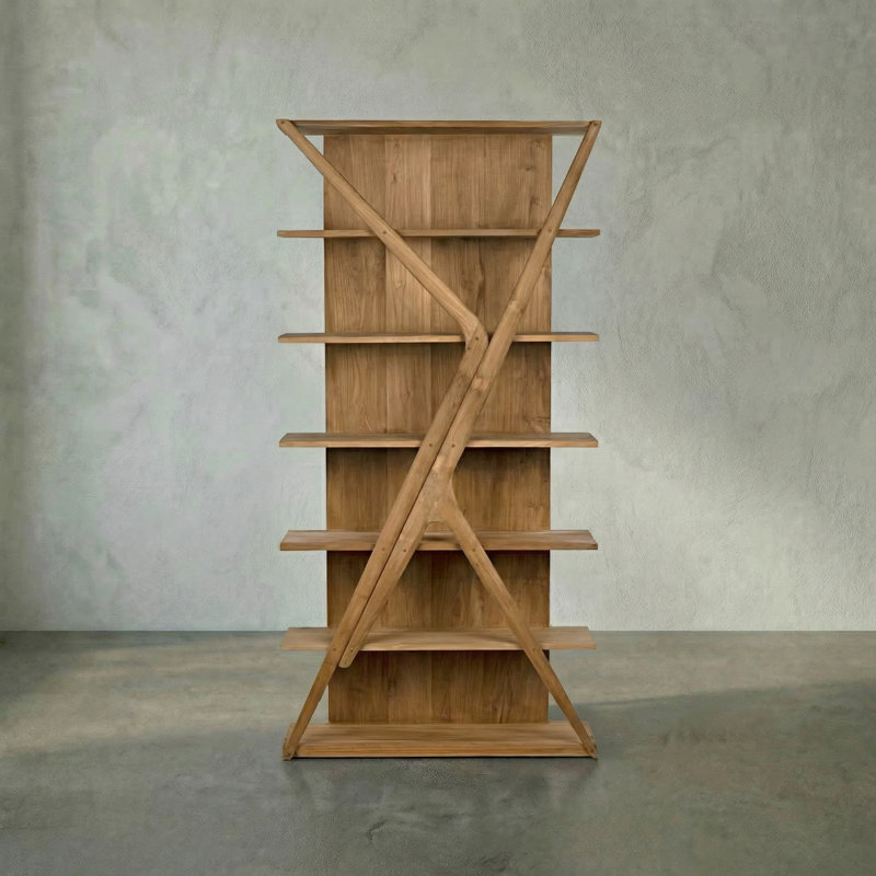 Vetra Solid Wood Bookcase, Clear Coat Semi-Gloss