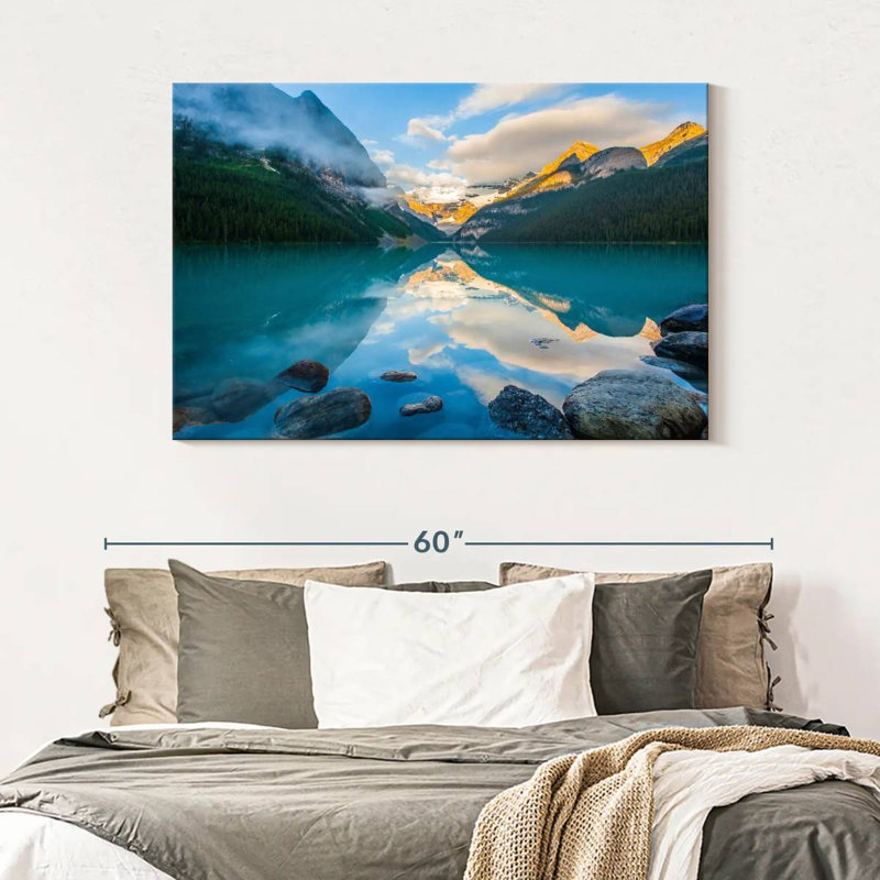 Alvord Lake Louise, reflet du lever du soleil, H 32 po x l 48 po