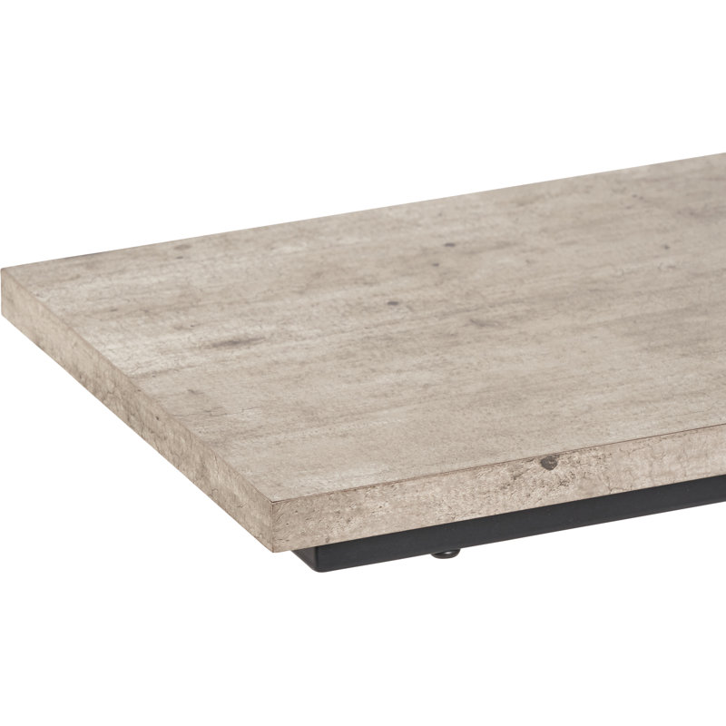 Taianne Concrete Effect and Metal Supper Side Table, Gray