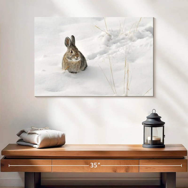 Ronce lapin dans la neige, H 16 po x l 24 po