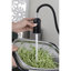 Robinet d'évier de cuisine monocommande à grande arche avec tirette, noir mat, acier inoxydable, poignée en acier à débit de 1,8 gallon par minute, débit d'arc, gallons par minute, facile à utiliser et à entretenir