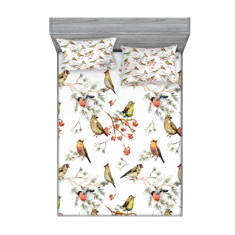 Microfiber Sheet Set, Queen Sheet Set with 2 Pillowcases, Floral