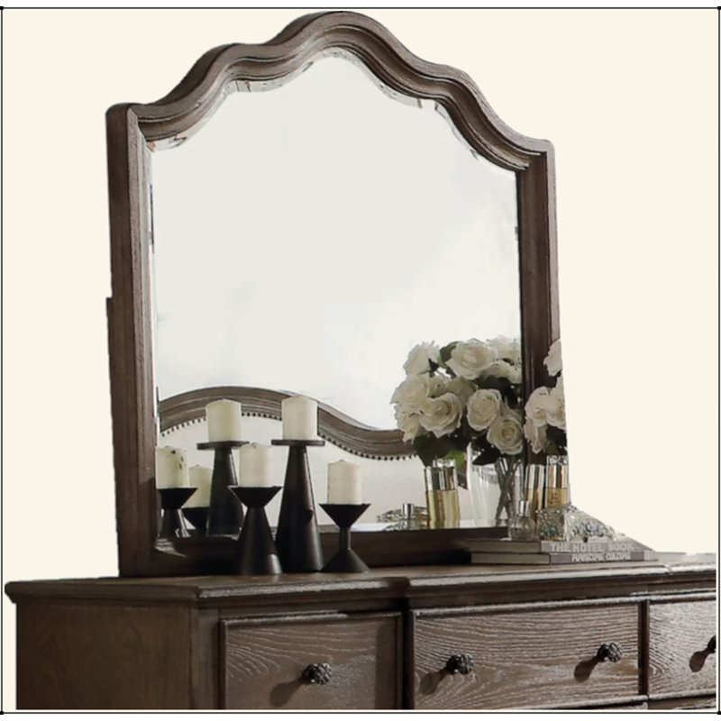 Miroir à finition chêne