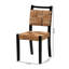 Ensemble de chaises de salle à manger Bali & Pari Raniya tissées à la main en ruppie de mer en bois de manguier massif avec assise et dossier tissés, cuisine de style bohème rustique ou sièges de salle à manger, noir