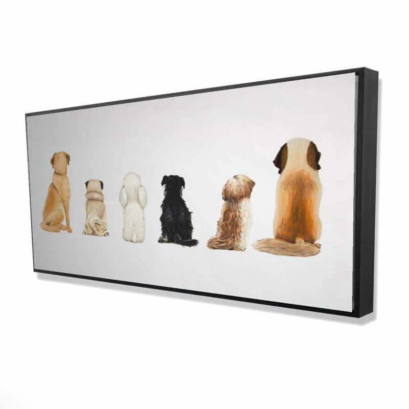 Man's Best Friend Back View - White Framed Canvas Decor