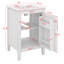Meuble-lavabo de 20 po avec lavabo en céramique, armoire de salle de bain avec porte-étagères et porte à fermeture en douceur, tablette réglable en forme de U-1544605128