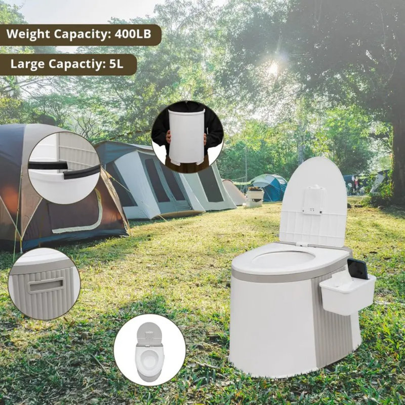 c&g home Portable Toilet, Commode With 5 Gallon Bucket Inner ...
