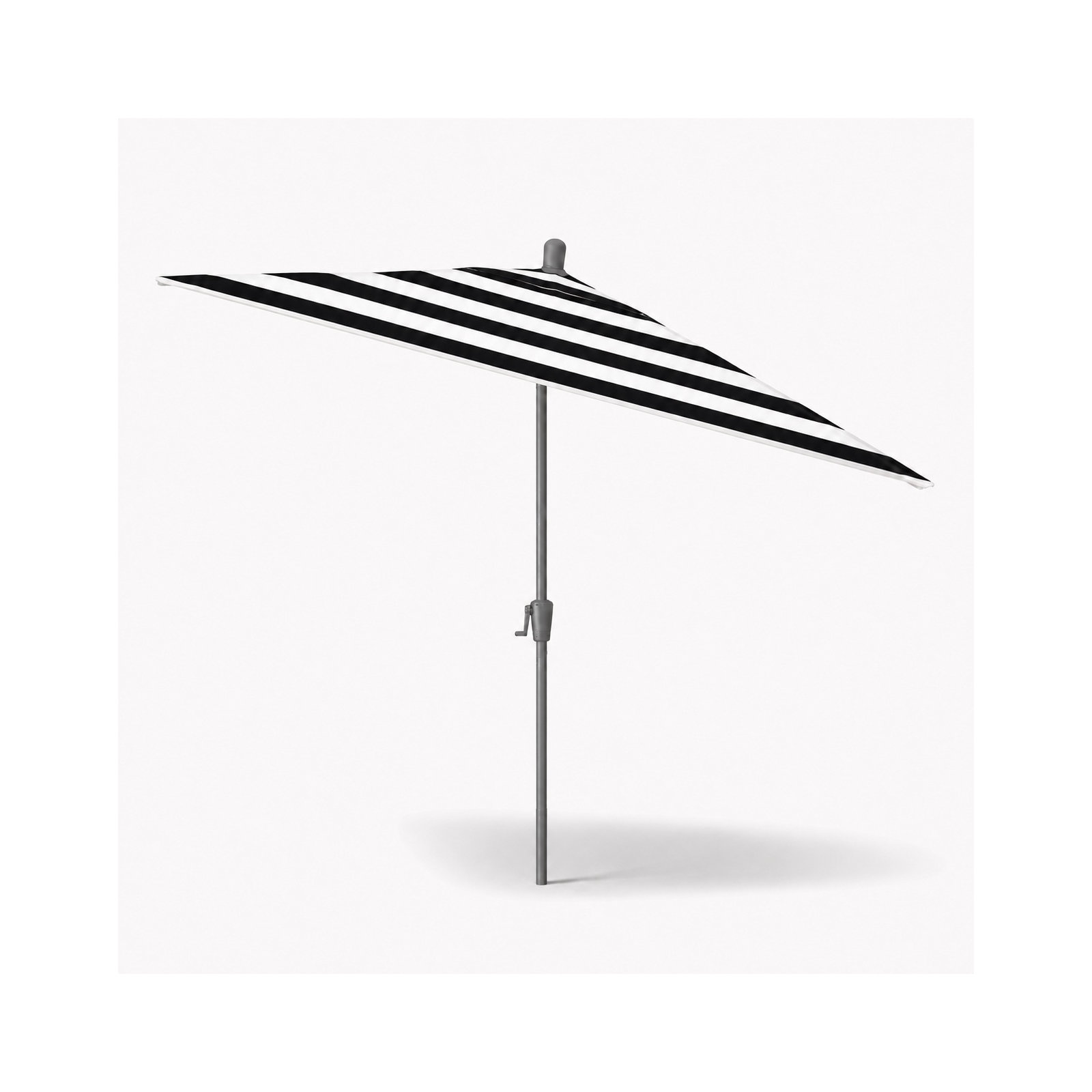 Olivier 116.7'' Outdoor Umbrella, Starring Gray, Black Polyester Stripes