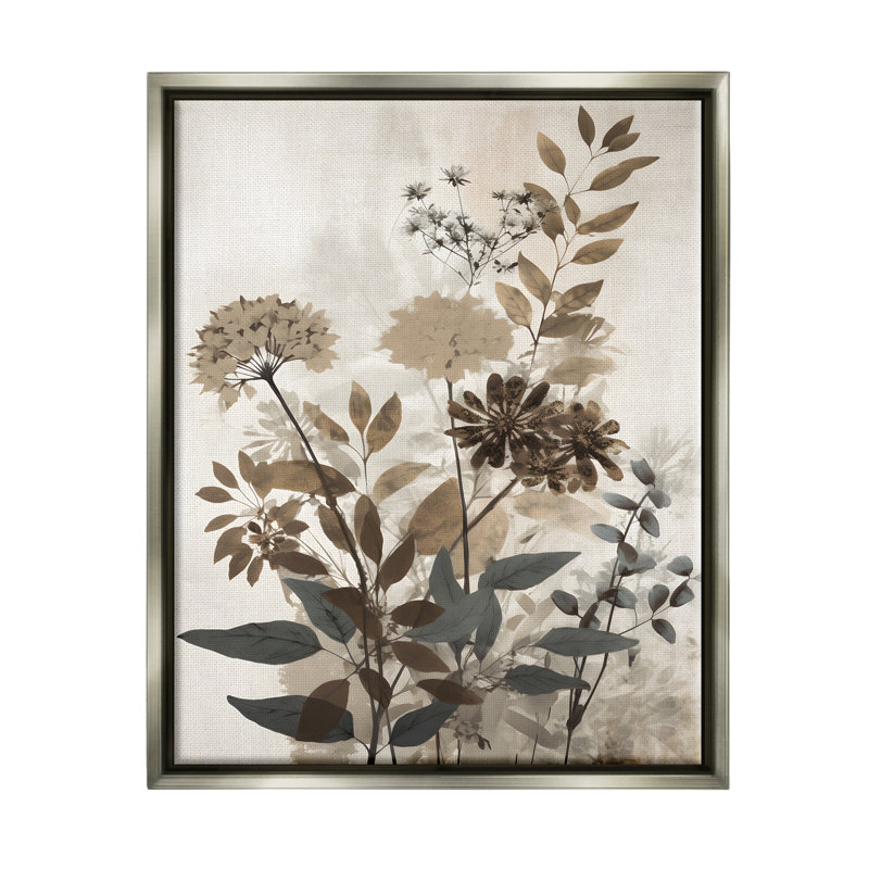 Bb-288-Floater Rustic Wild Foliage, reproduction d'art sur toile, Cadre flottant gris lustré, H 31 po x l 25 po x P 1,7 po