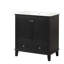 Meuble-lavabo 30 po avec lavabo, armoire de salle de bain multifonctionnelle avec portes et tiroir, bois massif et panneau de fibres à densité moyenne