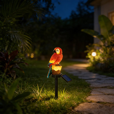 Figurines de jardin en résine assorties Figurine de jardin solaire avec lumières à piquet pour animaux de compagnie