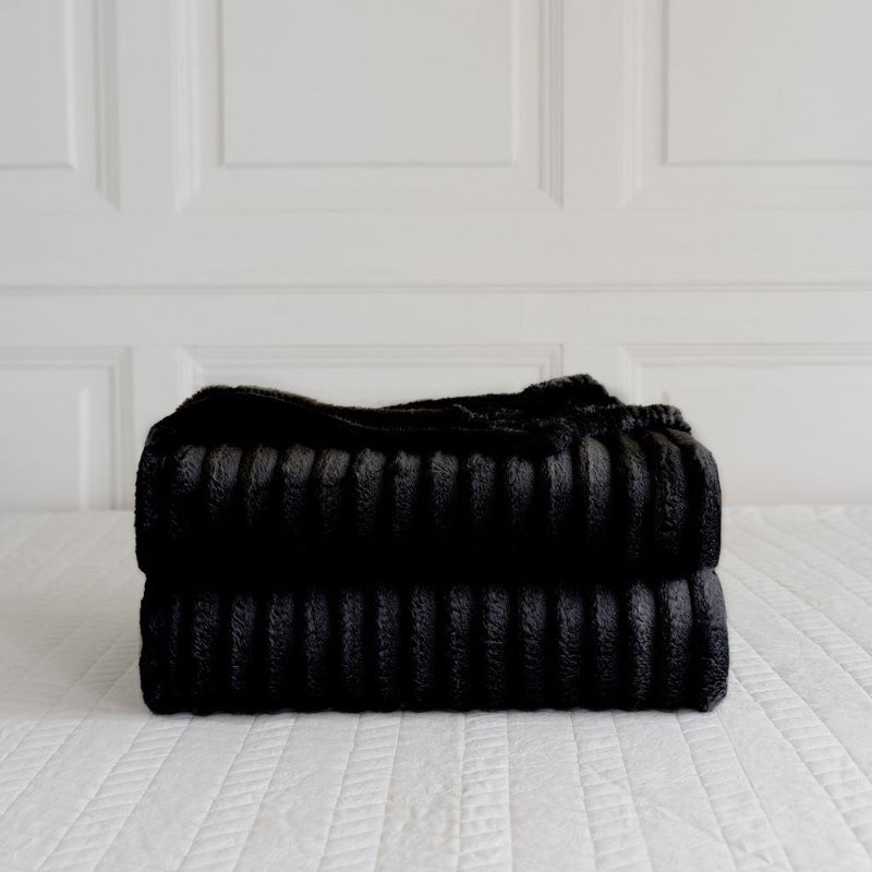 Machine Woven Blanket, 240cm x 200cm, Black