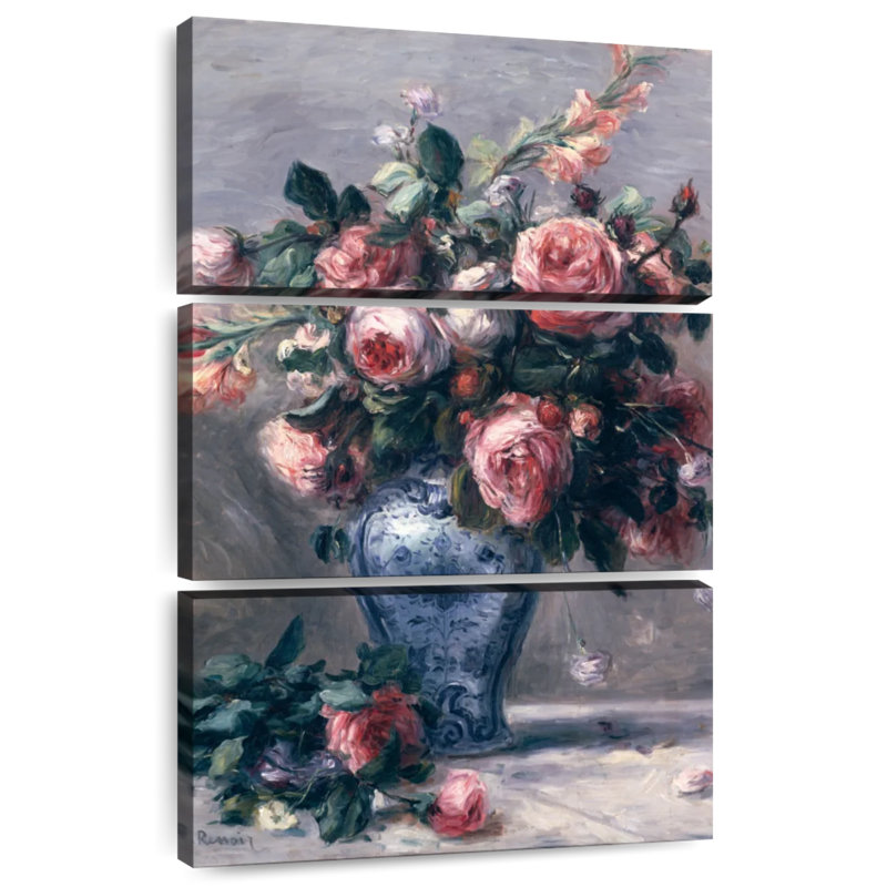 Harnek, un vase de roses classique, H 32 po x l 20 po