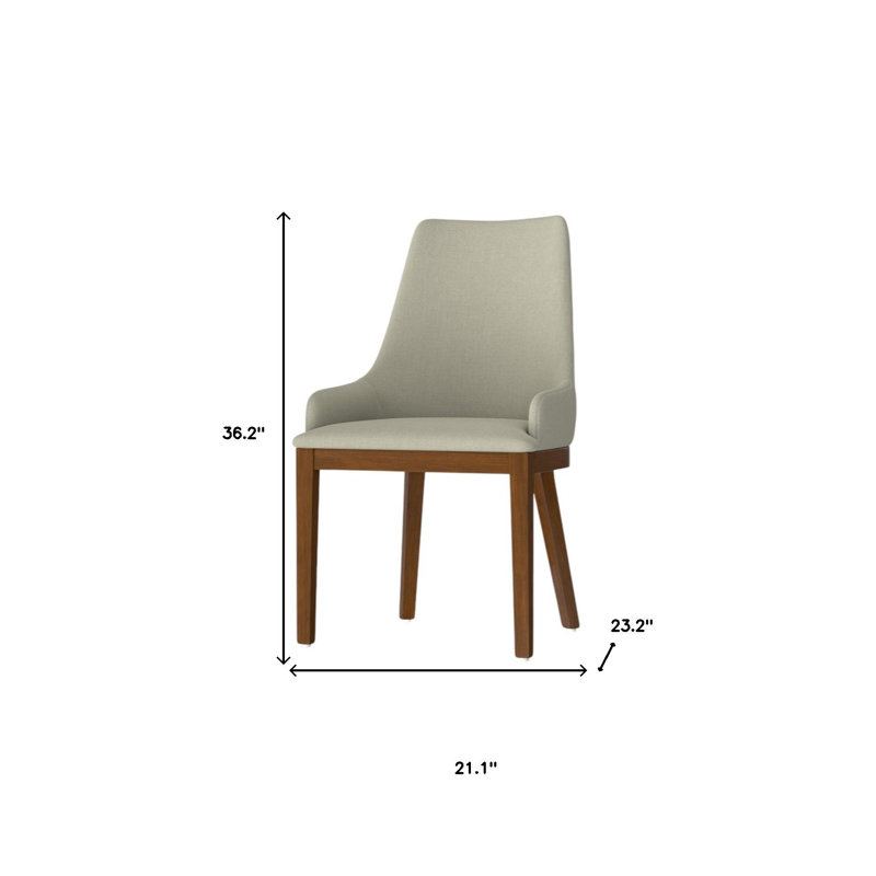 Ensemble de deux chaises Parsons en bois massif naturel et noyer, Naturel