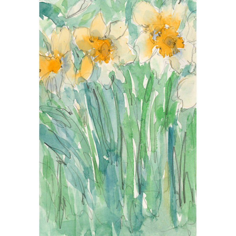 Daffodils Stems I 1 Piece Wrapped Canvas Painting, 46 cm H x 30 cm W, Wrapped Canvas