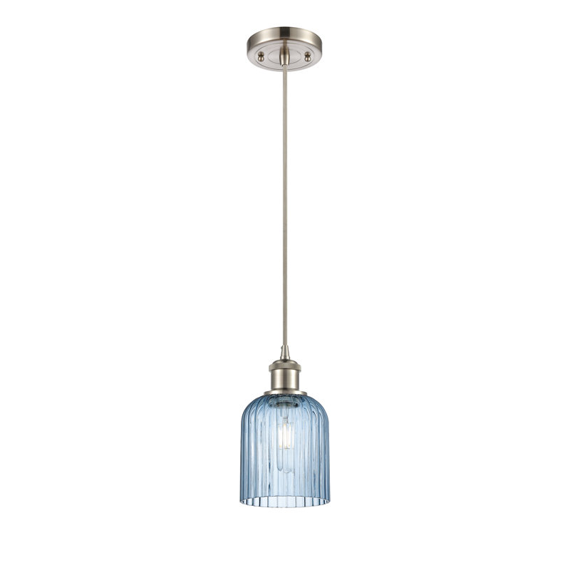 Aalina 1 - Light Pendant, Satin Nickel, Princess Blue