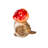 Resin Mushroom Birds Statue, 7"H